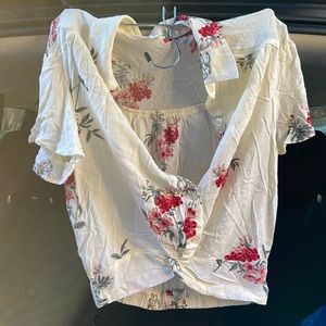 Women tops, crop, flower design